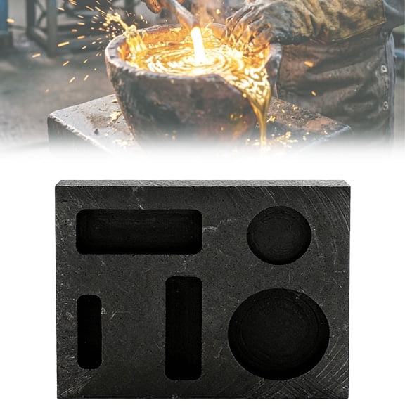 Metal Casting Ingot Mold Graphite Crucible For Gold Silver Copper Aluminum Brass Melting Refining(5-Hole)