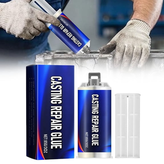 Metal Casting Repair Glue, High Strength Bond Adhesive for Metal, Plastic, Wood, Ceramic, Fast Curing, Waterproof & Heat Resistant, 1 Pcs