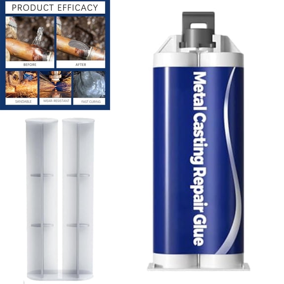 Metal Casting Repair Glue High-Strength Bond, Fast Curing & Heat Resistant, Waterproof Enhanced Casting Glues Adhesive, Fast Curing & Heat Resistant, for Plastic, Ceramic, Wood