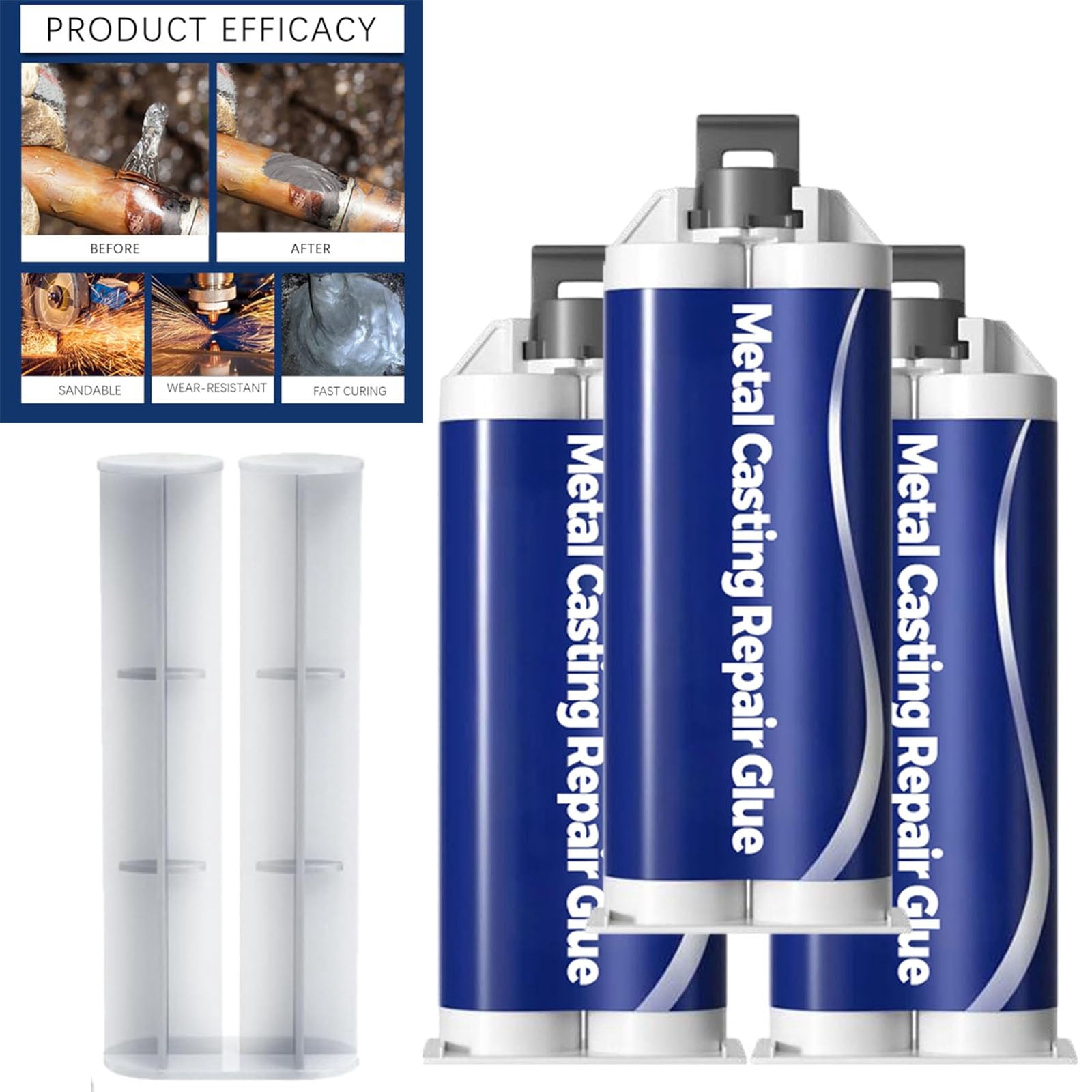Metal Casting Repair Glue – High-Strength Bond, Fast Curing & Heat Resistant, Waterproof Enhanced Casting Glues Adhesive, Fast Curing & Heat Resistant, for Plastic, Ceramic, Wood