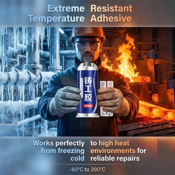 Metal Casting Repair Glue – High Strength Strong Foundry Glue Enhanced Casting Glues AdhesiveforPlastic Ceramic Wood Fast Curing & Heat Quick Fix 100ml, 2 Pack Metal Casting Repair Kit