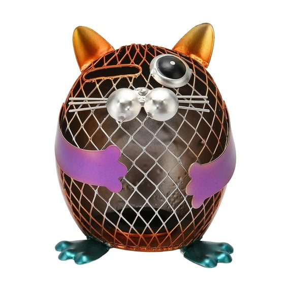 Metal Cat Bank,Cute Animal Money Bank,Cat Coin Bank Coin Box for Adults Kids,Handcrafts Decoration for Cat Lovers Birthday HJJLRH