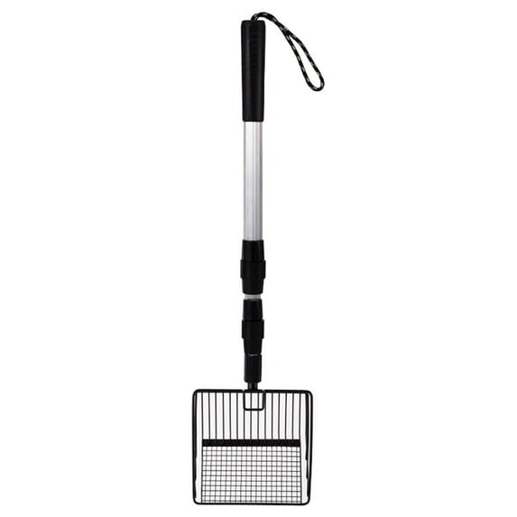 Metal Cat Litter Scooper with Long Extendable Handle Telescopic Pooper Scooper for Cats Dogs Rutin Chicken Pet Waste Shovel Sand Sifter for Beach Cleaning Tool