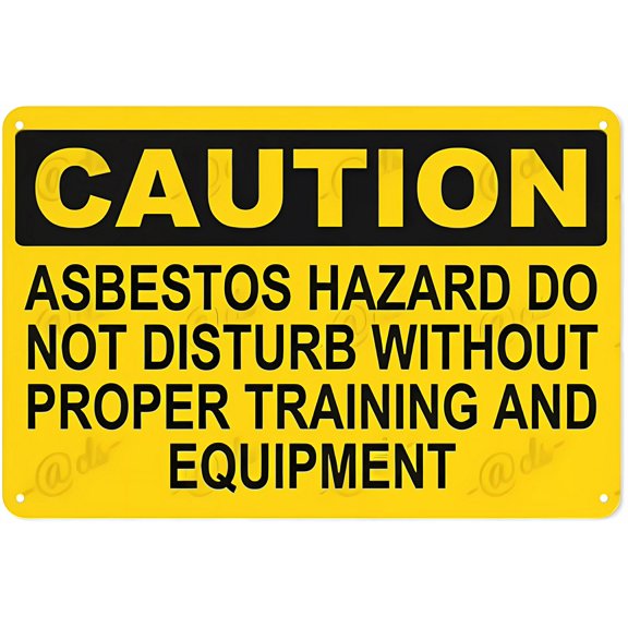 Metal Caution ASBESTOS HAZARD DO NOT DISTURB Sign - 12×8 Inches, Office Enterprise Safety Equipment Warning Decor