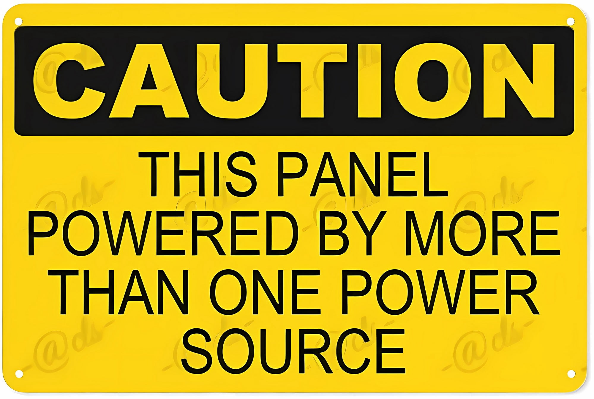 Source Warning Sign Metal Caution THIS PANEL HAS MULTIPLE POWER SOURCES Sign - 12×8 Inches ...