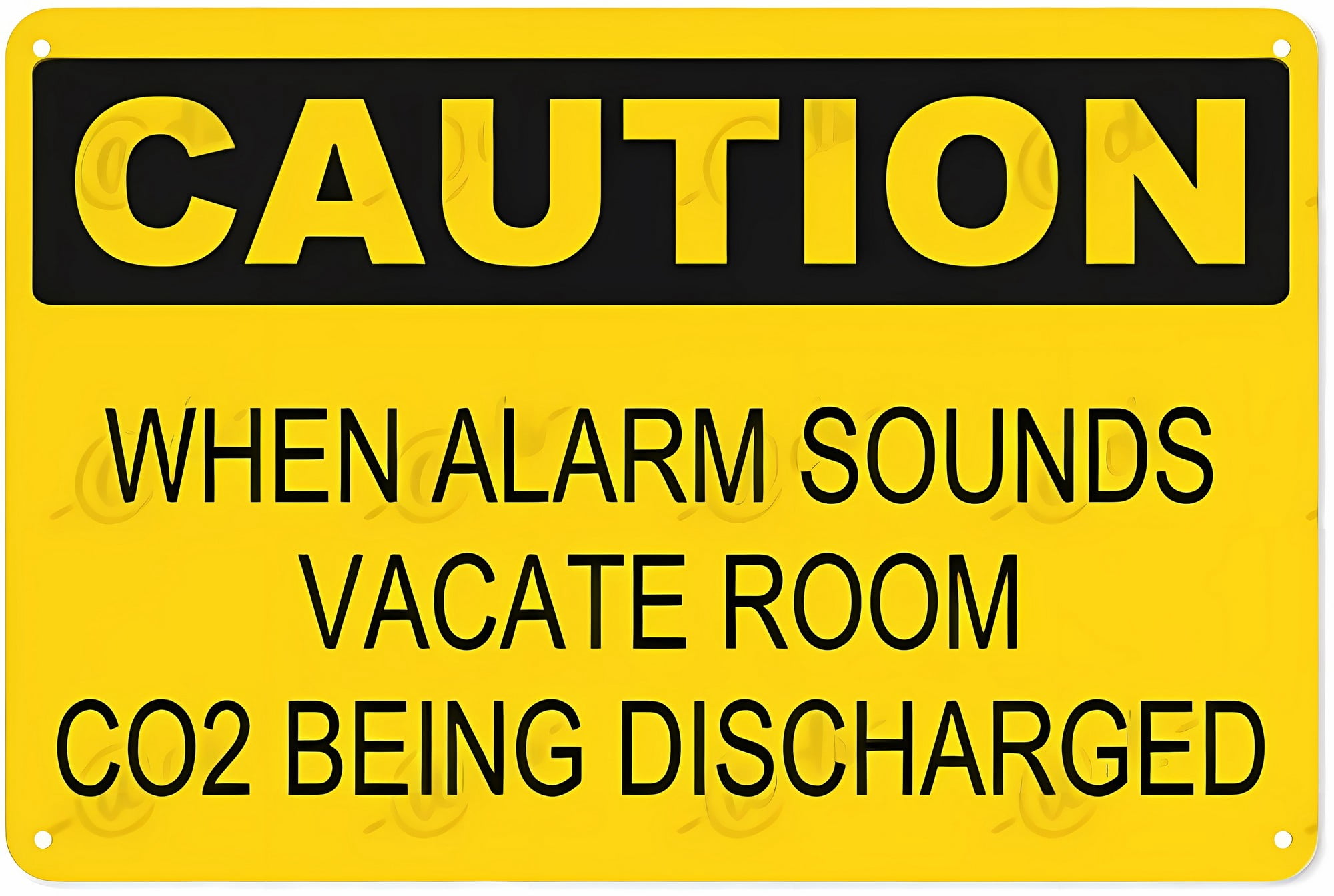 Metal Caution WHEN ALARM SOUNDS VACATE ROOM CO2 DISCHARGED Sign - 12×8 ...