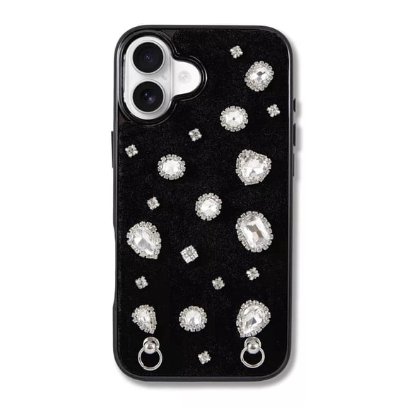 Hello Lux Cell Phone Case for Apple iPhone 16 Plus - Black Gemstone