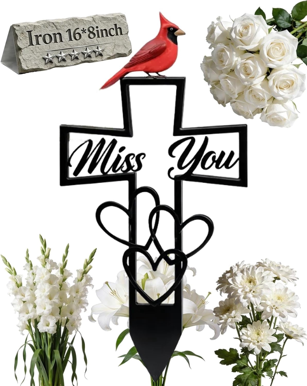 Metal Cemetery Memorial Plaque for Remembrance Cardinal Graveyard ...