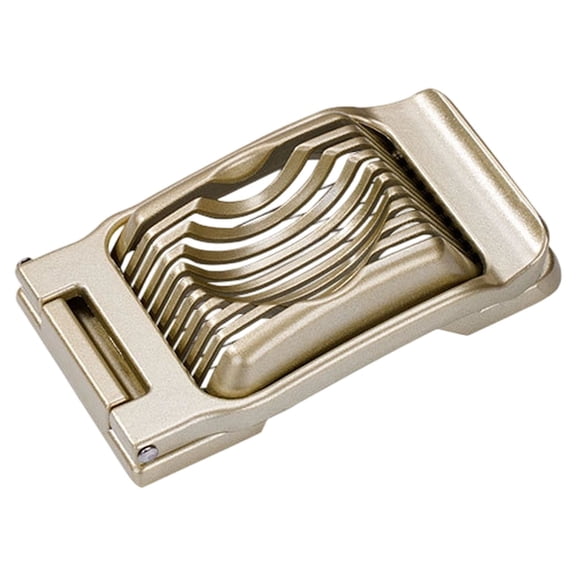 Metal Century Egg Slicer, Gold Wedger for Kiwi and Strawberry, Handheld Cutter for Soft Fruit