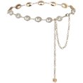 thumbnail image 1 of Metal Chain Belt 1 Pc Waist Belt Adjustable Country Belts Boho Waist Chain Waist Belts Western Metal Belt with Rhinestone for Jeans Dresses, White, 1 of 6