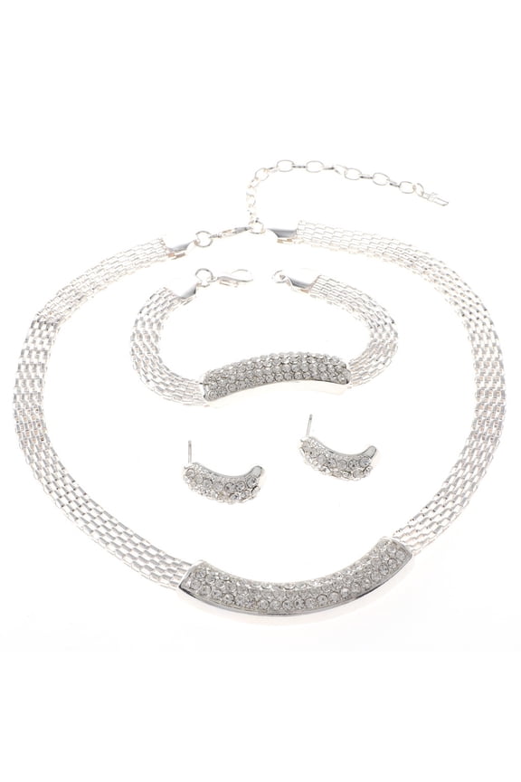 Metal Chain Necklace Earring Set