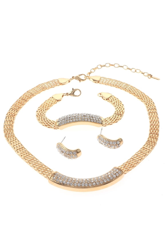 Metal Chain Necklace Earring Set