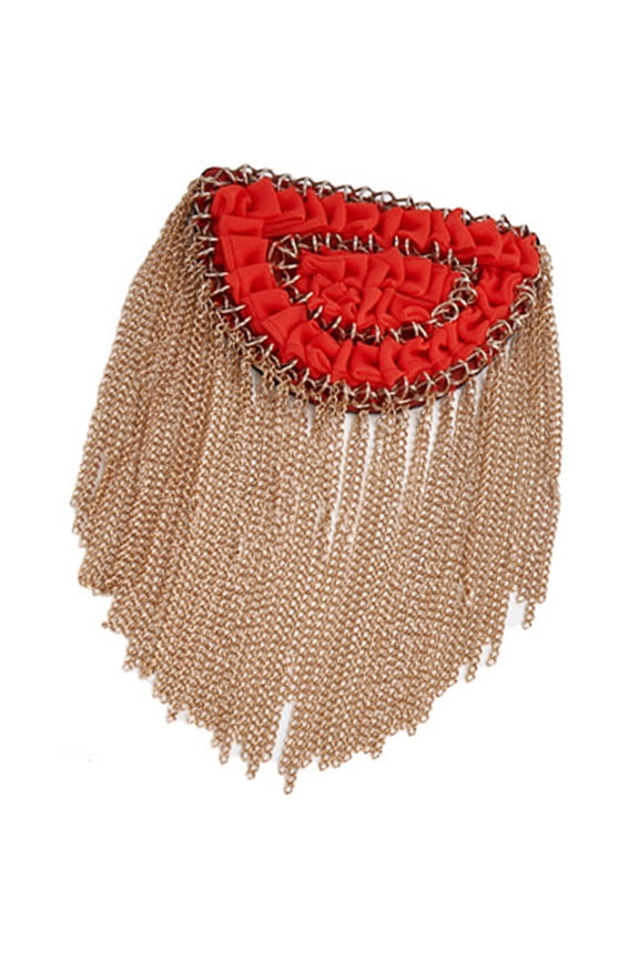Metal Chain Tassels Epaulet Metal Tassels Fringed Shoulder Epaulette for Women Men Uniform Decoration Accessory