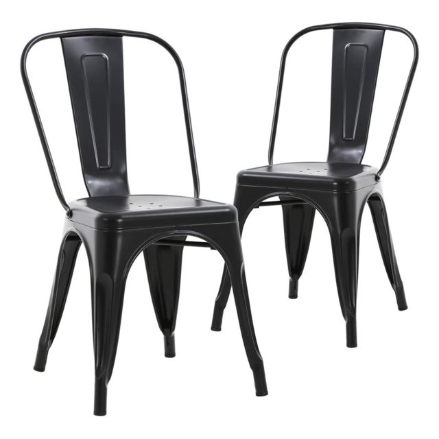 Metal Chairs Outdoor Indoor Dining Chairs Side Stackable Chic