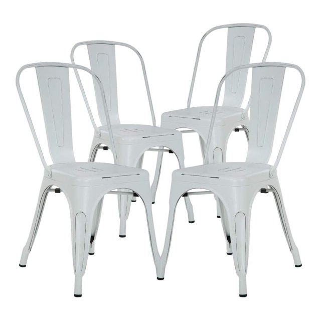 Metal Chairs Outdoor Indoor Dining Chairs Side Stackable Restaurant