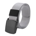 thumbnail image 1 of Metal- Check Nylon Mens Belt Canvas Waist Belt Long Buckle Belt Business Belt, 1 of 2