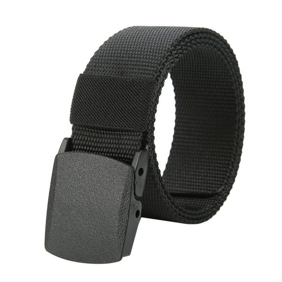 Metal- Check Nylon Mens Belt Canvas Waist Belt Long Buckle Belt Business Belt