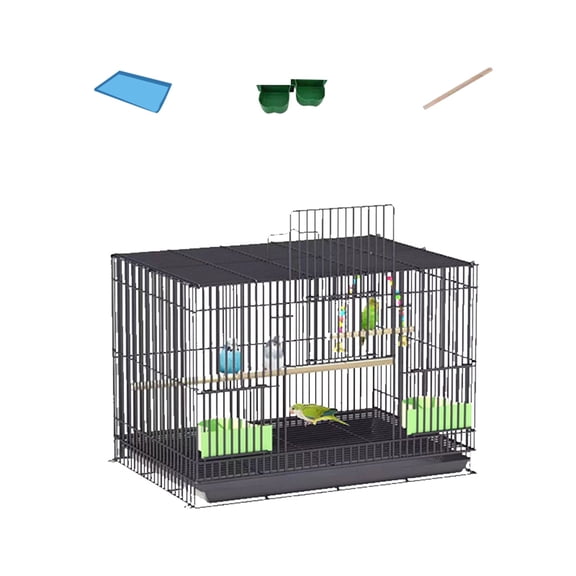 Metal Chicken Coop Cage for Birds Poultry Hens Roosting Pet Outdoor Indoor Aviary Enclosure Comfortable, 39cm x 28cm x 30cm, Black