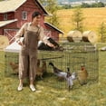 thumbnail image 1 of Metal Chicken Coop, Chicken Run for Yard with Waterproof Cover, Portable Poultry Cage, Metal Chicken Cage for Outdoor Backyard Farm Chicken Rabbit Duck, 1 of 8