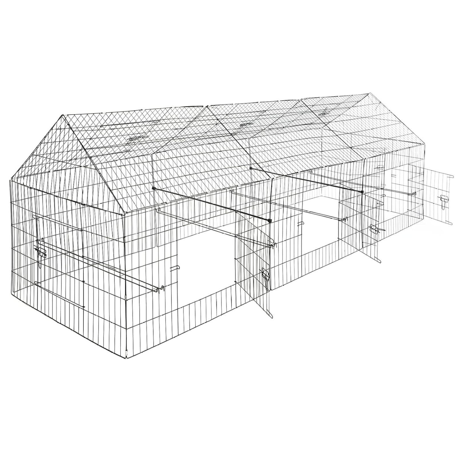 Metal Chicken Coop Playpen, 126"*42"*43" Backyard Foldable Small Animal