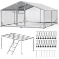 thumbnail image 1 of Sylviera Metal Walk-in Chicken Coop with Perch Ladder, 10x13x6.4FT Outdoor Poultry Enclosure, Reinforced Frame and Waterproof Cover for 15-30 Chickens, 1 of 10