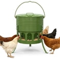 thumbnail image 1 of Metal Chicken Feeder No Waste, 20 Lbs Large Automatic Chicken Feeder with 12 Ports, Adjustable Height Poultry Feeder with Lid & Handle, Rat Proof Rust Proof Feed Box for Poultry & Backyard Chickens, 1 of 7