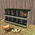 thumbnail image 1 of Metal Chicken Nesting Box for Laying Eggs, Rustproof Wall-mountable Roll Away Chicken Laying Boxes for Hens, Waterproof, Ventilated with Perch, 10 Compartments, Green, 1 of 6