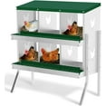 thumbnail image 1 of Metal Chicken Nesting Boxes, Heavy-Duty Galvanized Steel Egg Laying Box with 6 Compartments, Rustproof, Easy to Install & Clean, Wall-Mountable Design for Poultry Coops- Green with Stand, 1 of 14