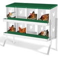 thumbnail image 1 of Metal Chicken Nesting Boxes, Heavy-Duty Galvanized Steel Egg Laying Box with 8 Compartments, Rustproof, Easy to Install & Clean, Wall-Mountable Design for Poultry Coops- Green with Stand, 1 of 14