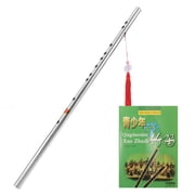 FELTECHELECTR Portable Stainless Steel Chinese Dizi Flute Metal Wind Instrument for Beginner Musicians