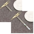thumbnail image 1 of Metal Chopsticks 1Pair Length White Flower Pattern Stainless Steel Chopsticks Pair New, 1 of 3