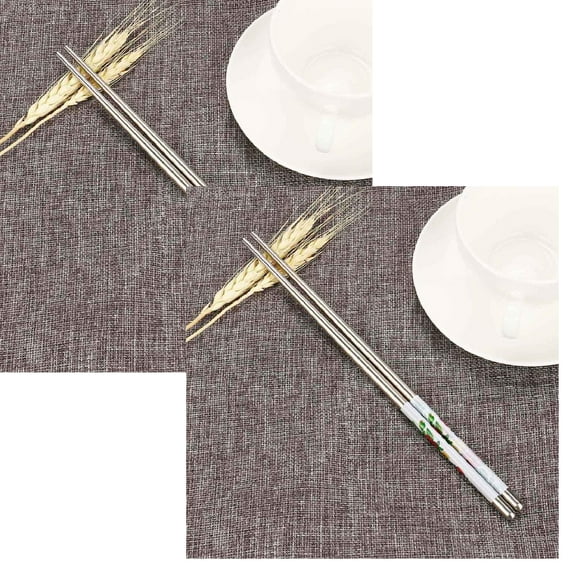 Metal Chopsticks 1Pair Length White Flower Pattern Stainless Steel Chopsticks Pair New