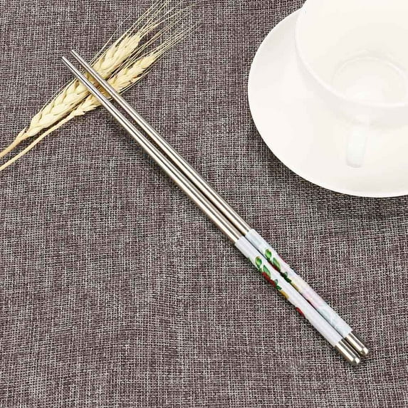 Metal Chopsticks,Polished Stainless Steel Chopsticks,Reusable Metal Non-slip Chopstick,Traditional Chopstick,for Cooking Eating Dishwasher Safe,Chopsticks Gift Set,Kitchen Accessories(Silver3)