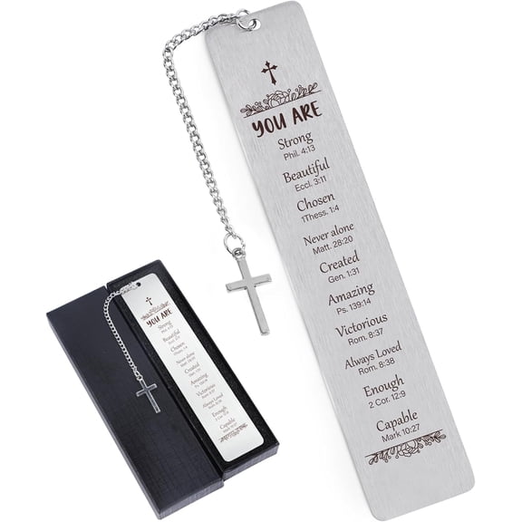 Metal Christian Bookmarks Gifts - Inspirational Bible Verse Bookmarks Gift for Book Lovers Religious Book Mark for Women Friends Birthday Baptism First Communion Graduation Retirement Gifts