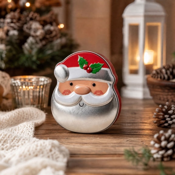 Metal Christmas Cookie Tins with Lids for Holiday Storing,Christmas Containers, Santa Claus Cookie Jar, Xmas Cookie Boxes for Candy Gifts