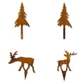 thumbnail image 1 of Metal Christmas Fawn Tree Stake 4 Pack Outdoor Yard Holiday Decor Decoration, 1 of 4
