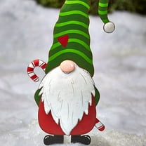 Metal Christmas Gnome Garden Stakes - Outdoor Yard & Garden Plant Ornaments, Iron Floor Insert Decorations for Holiday & Christmas Landscaping, 5.91*11.14in, B