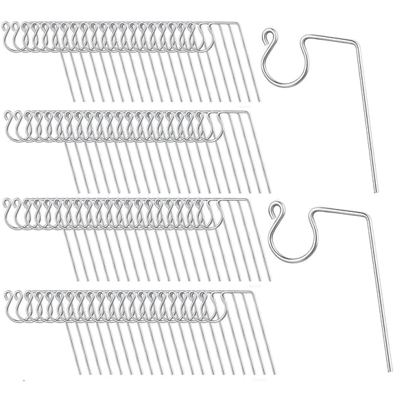 Metal Christmas Light Gutter Hooks,Ornament Light Hanger Hooks,Stainless Steel Xmas Outdoor Light Hooks Clips for Christmas Light Kitchen Bathroom Work Shop Garden(Silver,100 Pieces)