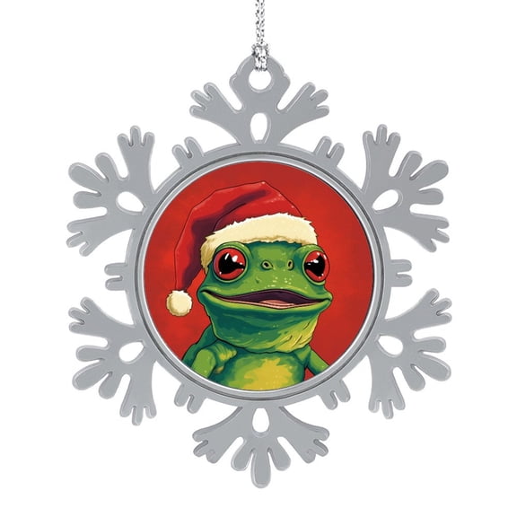 Metal Christmas Ornament Frog Wearing A Christmas Hat 2023 Ornament Cute Frog Gifts Collectible Present Gift Xmas Tree Decoration Gifts Keepsake for Family Xmas Ornament 3"