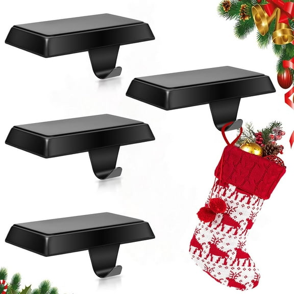 Metal Christmas Stocking Holders for Mantle Heavy Duty Stocking Hangers Stocking Hook Christmas Ornaments for Counter Tables Window Fireplace Mantle Decoration