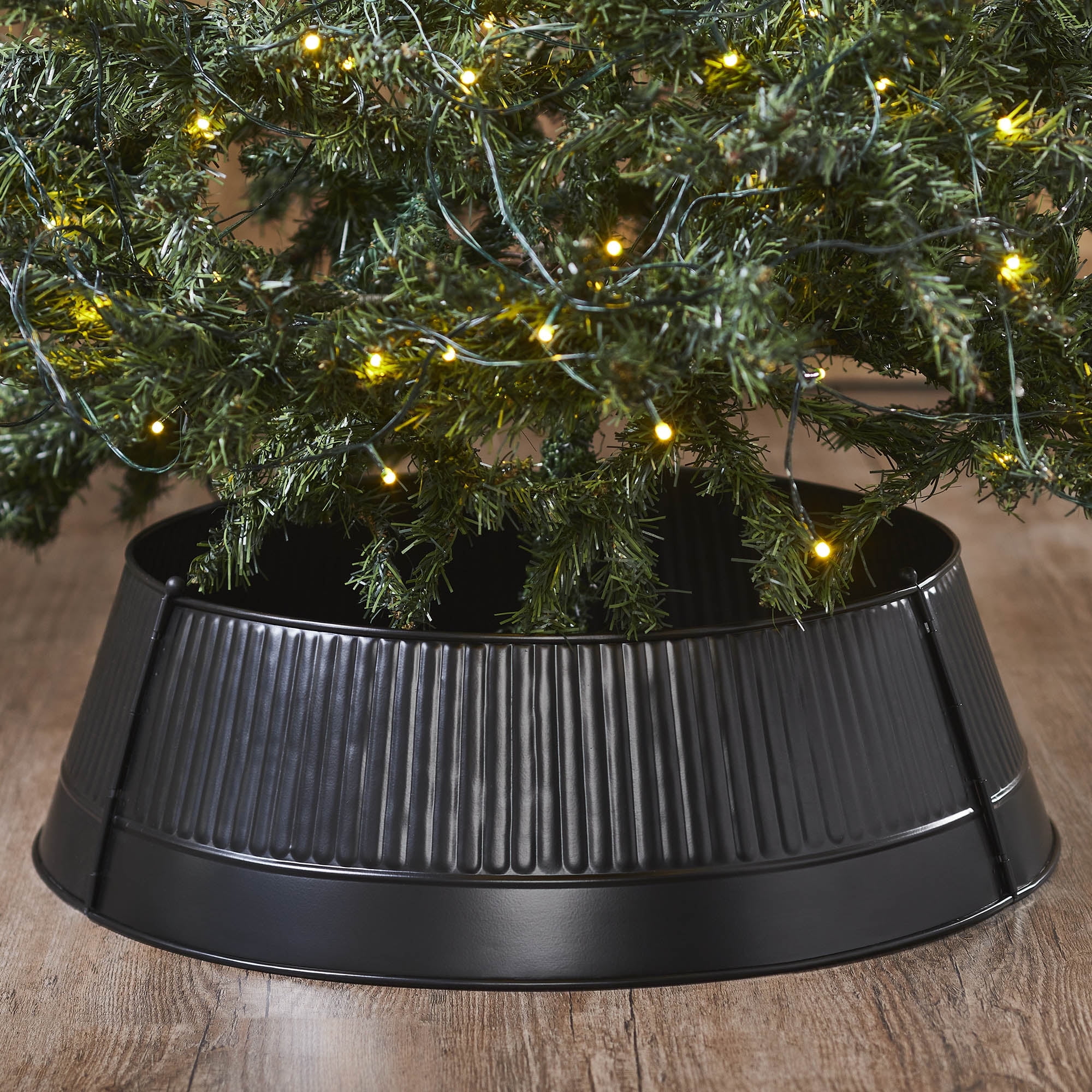 Charcoal Metal Christmas Tree Collar 7.5x24x24