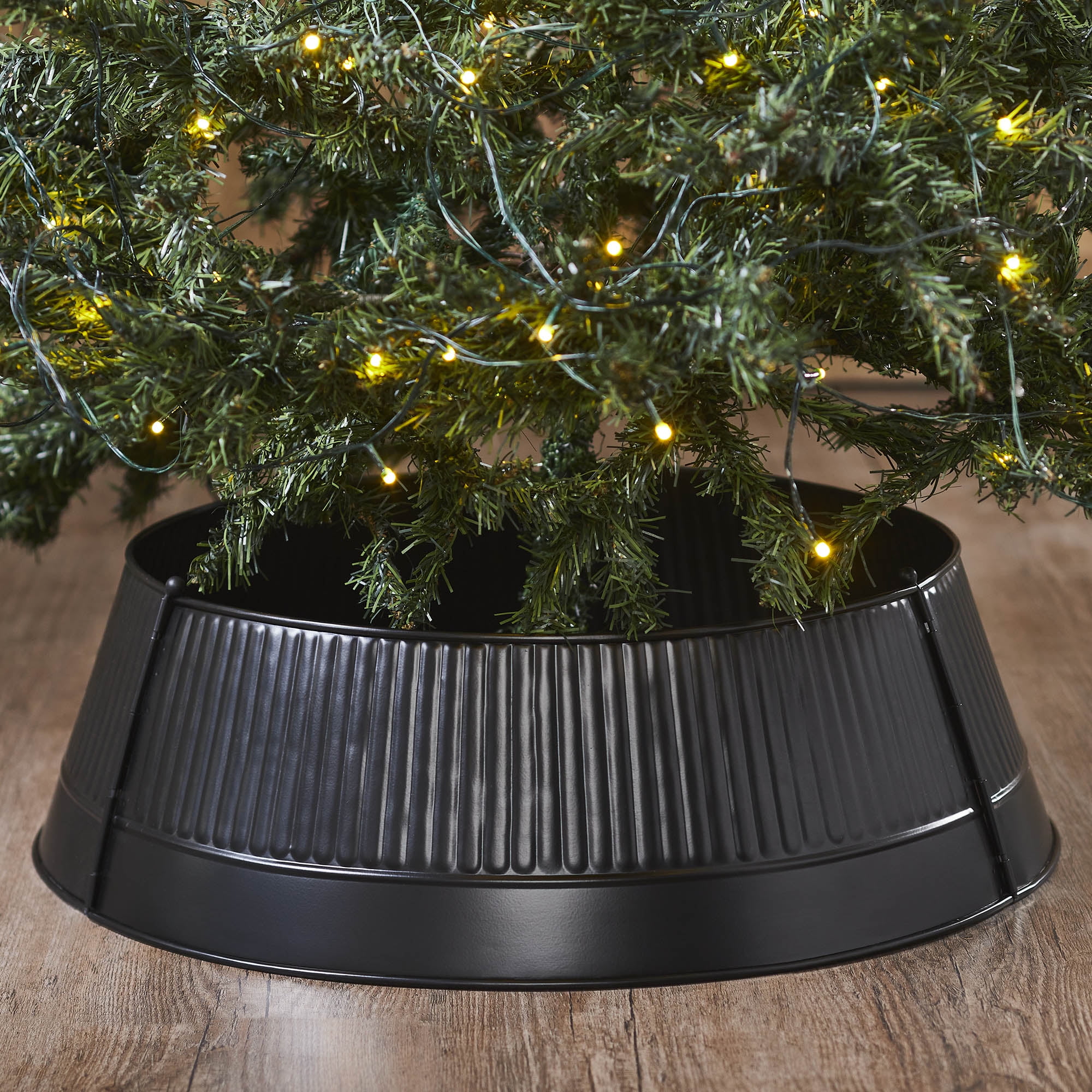 Charcoal Metal Christmas Tree Collar 7.5x24x24
