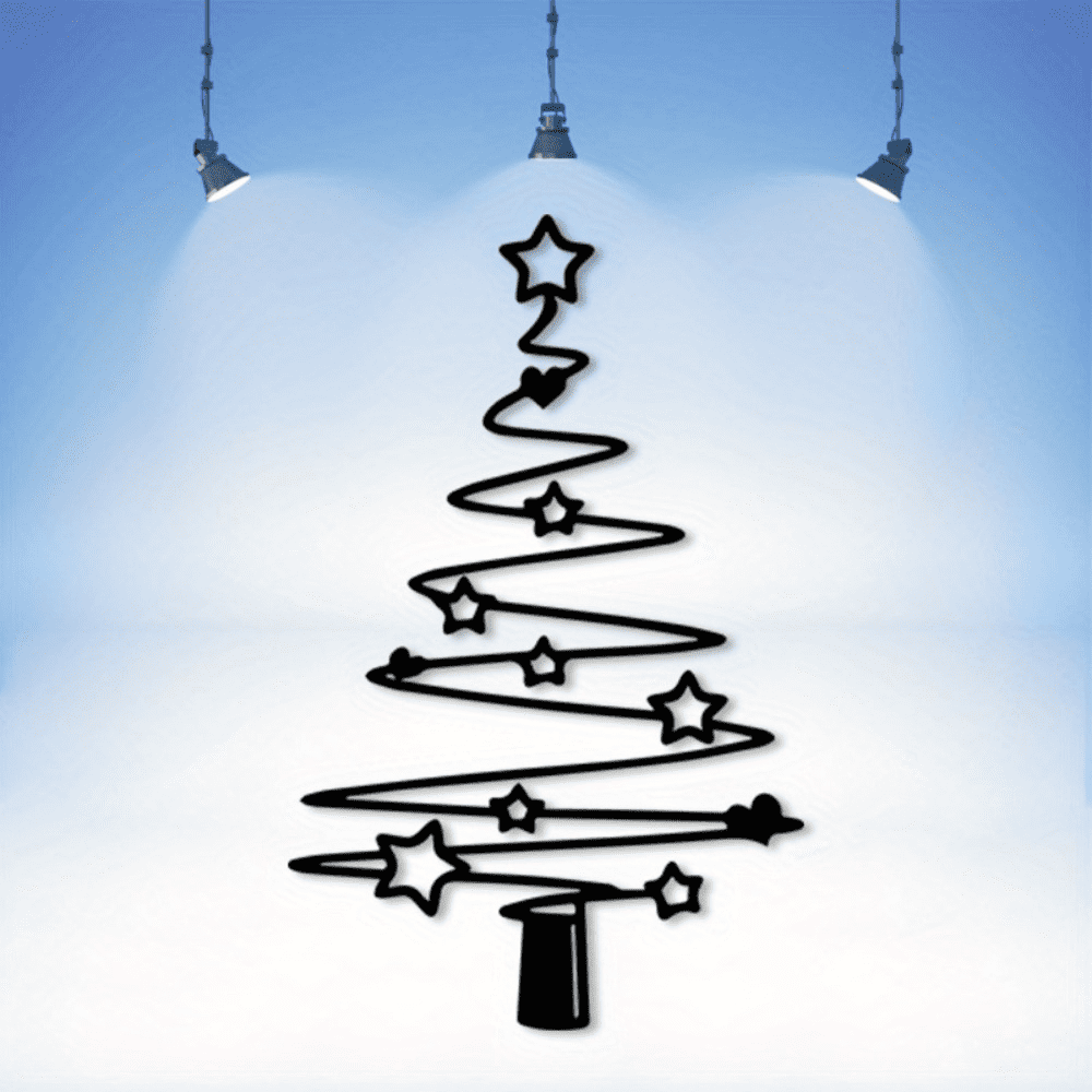 Metal Christmas Tree Decoration Holiday Wall Art Aluminum Gift