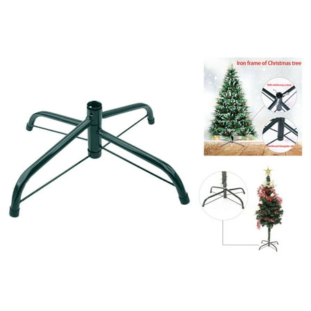 Metal Christmas Tree Stand with Enlarged Base and Folding Design for Secure Holiday Display