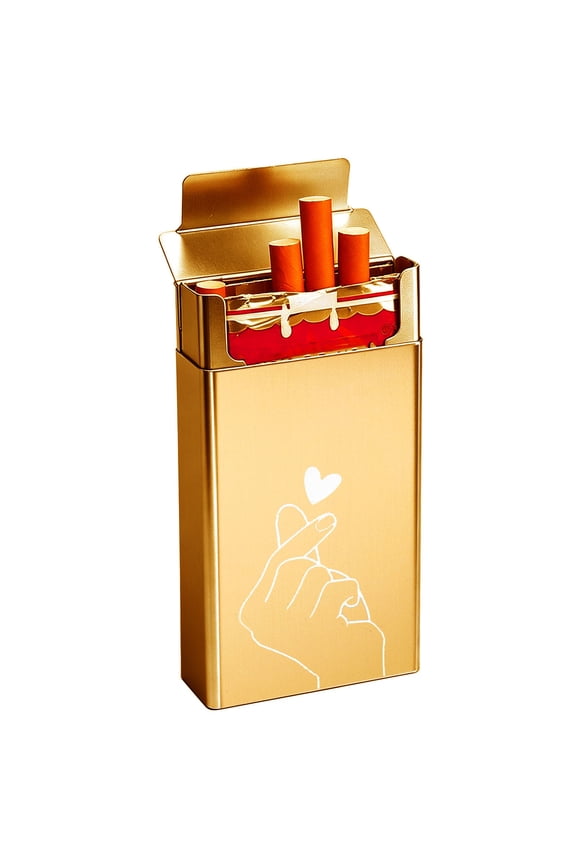 Metal Cigarette Case King Size with Sliding Lid, Holds 20 Cigarettes, Aluminum Pocket Holder ,Slim Travel Storage Box, Crush & Moisture Resistant Design