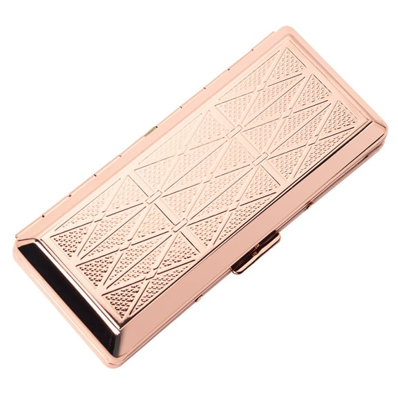 Metal Cigarette Case - Retro Fashion, Holds 10 Cigarettes 100 Cigarettes (W49 Rose)