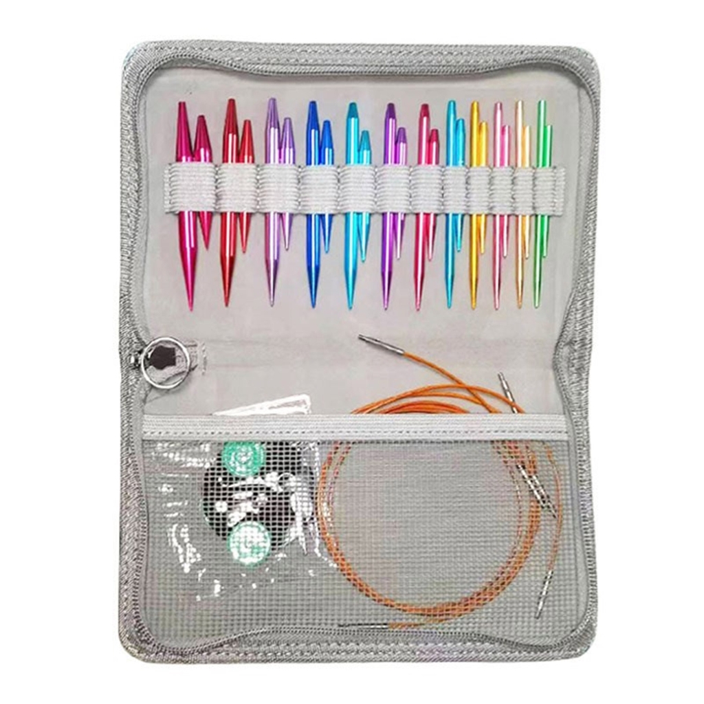 Circular Crochet Needle Interchangeable Crochet Hook Metal Knitting Needle Set Knitting Craft Tool for Crochet Lovers