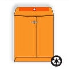 Metal Clasp Catalog Envelope, (No.95) 10" x 12", Statesman Recycled Brown Kraft , 28 lb (SFI Certified), Machine Finish, Center Seam, Remoistening Seal, Flap Extended - Box of 100 Envelopes