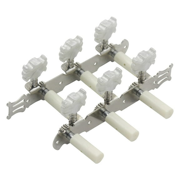 Metal Classical Guitar Tuning Pegs, 1 Pair Set - Durable Gear Tuners, Smooth-Easy Turn Knobs for Acoustic Guitar Silver