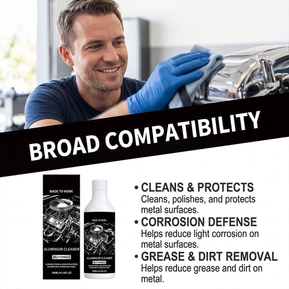 Metal Cleaner and Polish, Aluminum Oxidation Remover for Stainless Steel Appliances BBQ Grills Auto Parts, Multi Surface Rust Tarnish Cleaner for Long Lasting Metal Shine